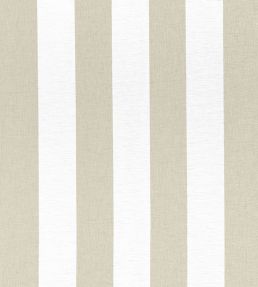 Newport Stripe Fabric by Thibaut Jute and White