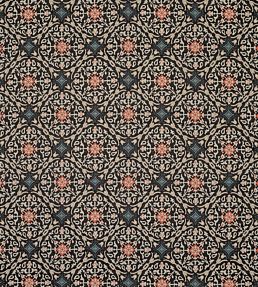 La Moulade Fabric by Nina Campbell Chocolate/Coral