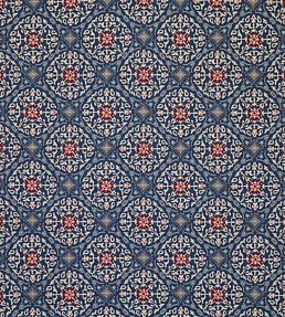 La Moulade Fabric by Nina Campbell Indigo/Crimson