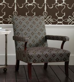Lorette Fabric by Nina Campbell Bitter Chocolate