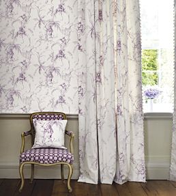 Barbary Toile Wallpaper by Nina Campbell Charcoal