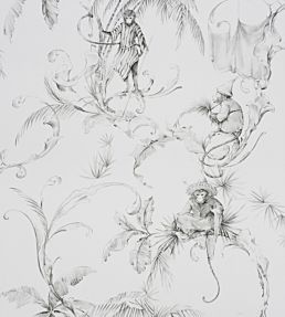 Barbary Toile Wallpaper by Nina Campbell Charcoal