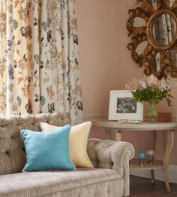 Nemours Fabric by Nina Campbell Yellow/ Aqua