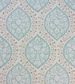Marguerite Wallpaper by Nina Campbell Aqua/Taupe