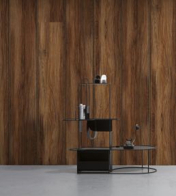 Wood Panel Wallpaper by NLXL Mahogany