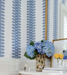 Nola Stripe Wallpaper by Thibaut Black