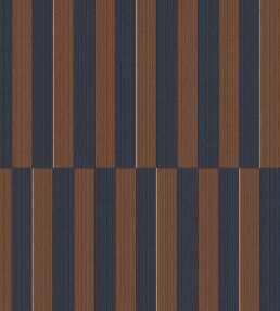 Offset Stripe Wallpaper by Eijffinger Brown/Indigo