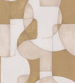Op'art Wallpaper by Casadeco Beige / Or