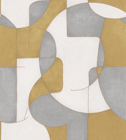 Op'art Wallpaper by Casadeco Bleu / Or