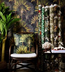 Orchid Bloom Fabric by MINDTHEGAP Brown Green