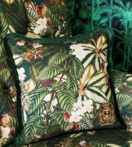 Orchid Bloom Cushion 50 x 50cm by MINDTHEGAP Green