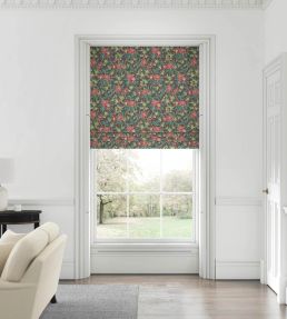 Oriental Peony Fabric by Warner House Charcoal
