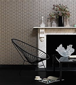 Kikko Trellis Vinyl Wallpaper by Osborne & Little Linen/Pale Gilver
