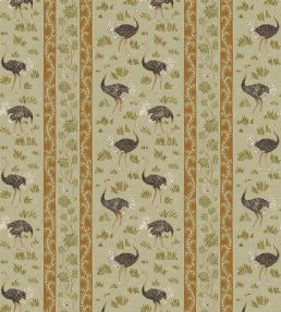 Ostrich Stripe Wallpaper by Josephine Munsey Olive and Orange