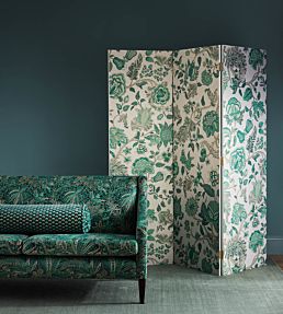 Ottoman Spot in Cut Velvet Fabric by Liberty Pewter