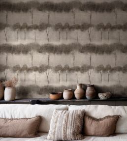 Ourika Trees Wallpaper by Coordonne Grey