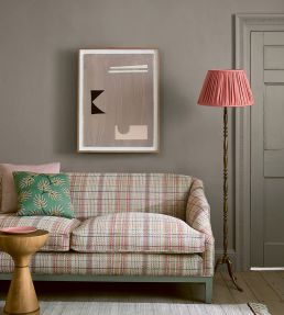 Oxana Check Fabric by Jane Churchill Charcoal/Pink