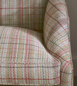 Oxana Check Fabric by Jane Churchill Charcoal/Pink