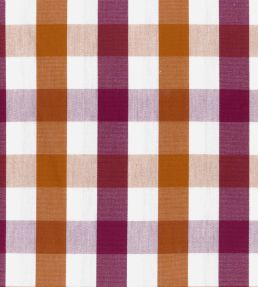 Paint Pot Check Fabric by Ian Mankin Claret/Rust