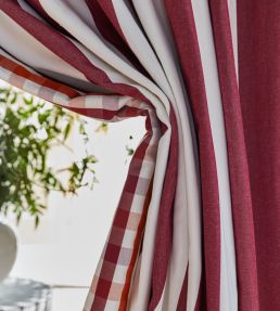 Paint Pot Check Fabric by Ian Mankin Claret/Rust