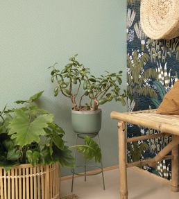 Eden Wallpaper by Caselio Vert D'eau Dore
