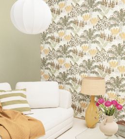 Palmeraie Wallpaper by Caselio Kaki Jaune
