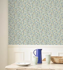Pansy Wallpaper by Casadeco Bleu / Jaune