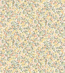 Pansy Wallpaper by Casadeco Kaki / Corail / Jaune