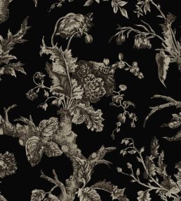 Paradiso Velvet Fabric by Warner House Charcoal