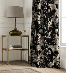 Paradiso Velvet Fabric by Warner House Charcoal