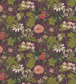 Passiflora Fabric by Clarke & Clarke Mulberry