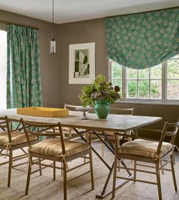 Peacock Leaf Fabric by Jane Churchill Blue