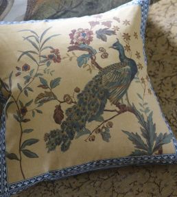 Peacock Toile Cushion 50 x 50cm by Designers Guild Sepia