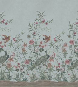 Peacock Toile Scene 1 Mural by Designers Guild Sky Blue