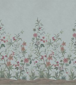 Peacock Toile Scene 2 Mural by Designers Guild Sky Blue