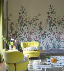 Peacock Toile Scene 2 Mural by Designers Guild Sky Blue