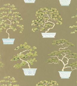 Penjing Wallpaper by Sanderson Scallion Green