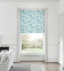 Peonies Fabric by Warner House Teal