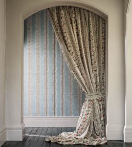 Pergola Stripe Wallpaper by Sanderson Mineral Blue/Wisteria