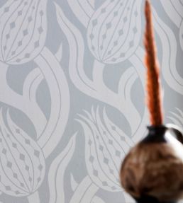 Persian Tulip Wallpaper by Zoffany Silver