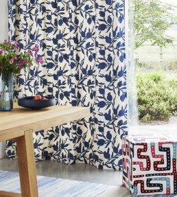 Persimmon Fabric by Jim Thompson No.9 Deep Ocean