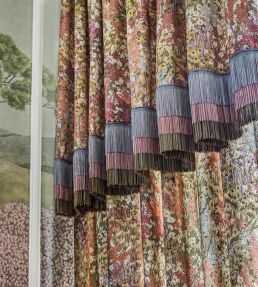 Petite Fleur Linen Union Fabric by Cole & Son Cerise & Eau de Nil