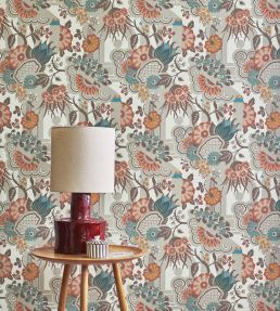 Pineapple Garden Wallpaper by 1838 Wallcoverings Apricot