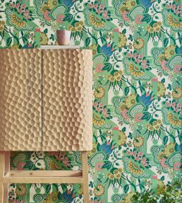Pineapple Garden Wallpaper by 1838 Wallcoverings Verde