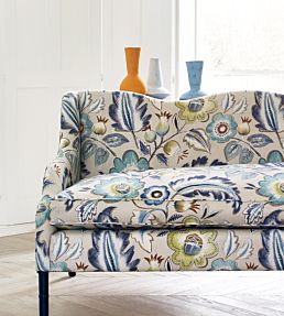 Piper Fabric by Jane Churchill Navy/Ochre