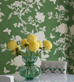 Pivoine Grasscloth Wallpaper by Madeaux 03 Green