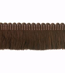 Plain Mat Moss Fringe 45mm Trimming by Houles Dark Brown