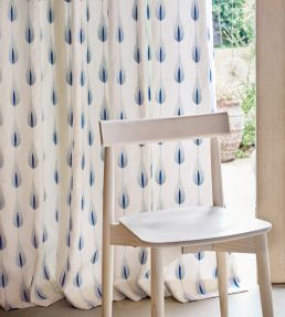 Plato Linen Fabric by Jane Churchill Teal