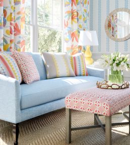 Plaza Fabric by Thibaut Coral