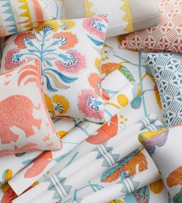 Plaza Fabric by Thibaut Coral